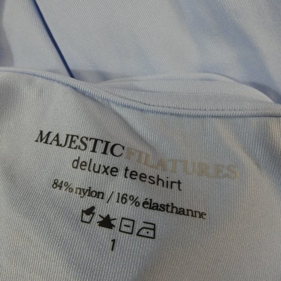 Majestic Filatures Women's 1 Deluxe Teeshirt Nylon Blend Light Blue Long Sleeve - Picture 7 of 8
